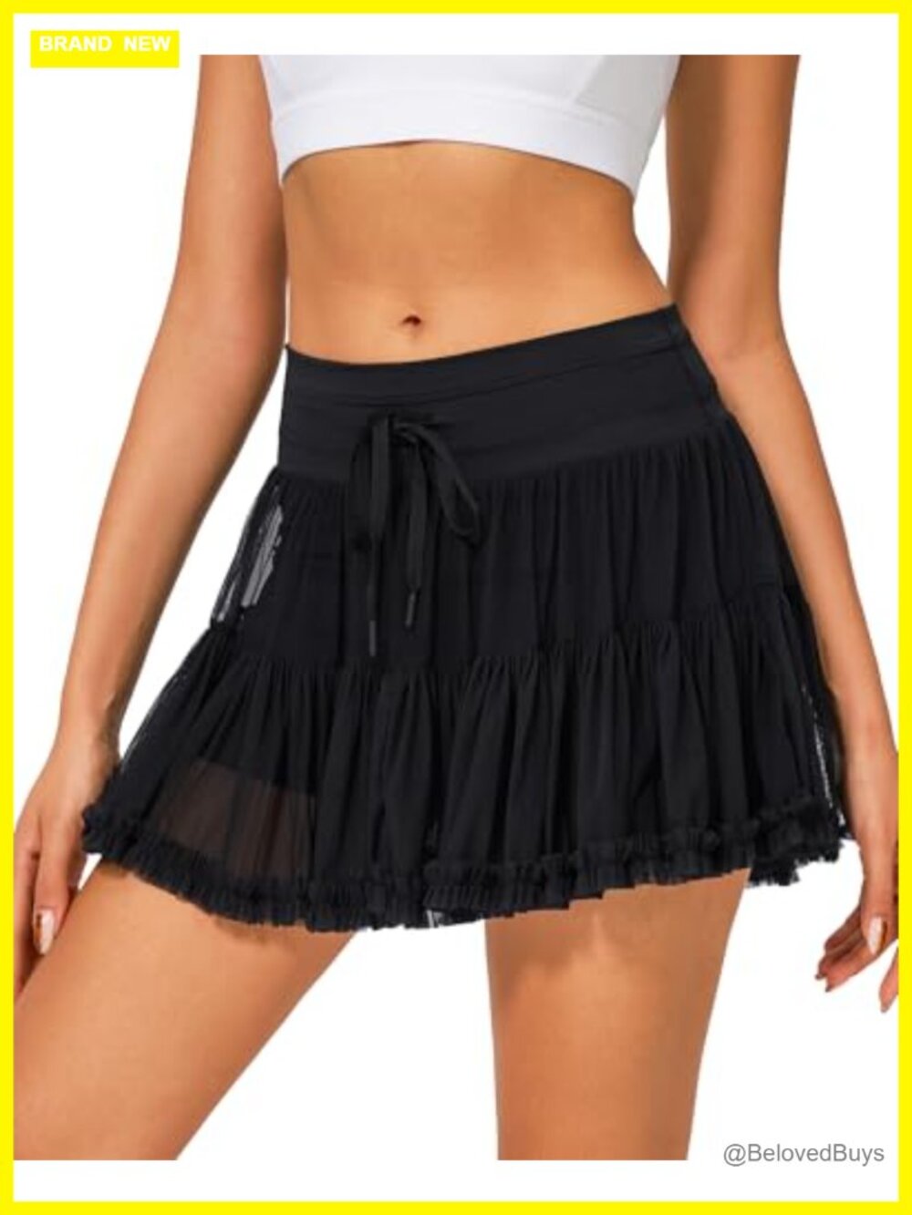 Tiered Ruffle Tennis Skort with Built-in Shorts High Waist Athletic
